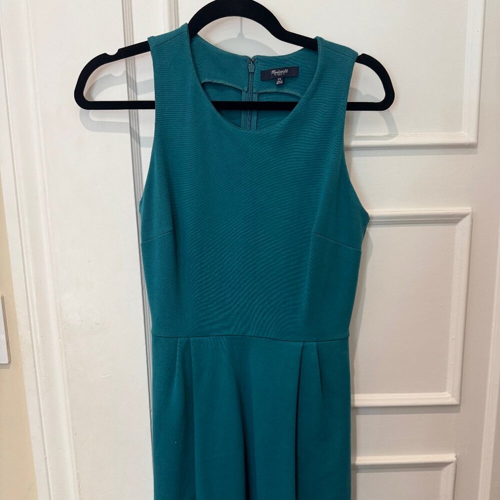 Madewell Teal Verse Fit & Flare Ponte Knit Dress Size XS